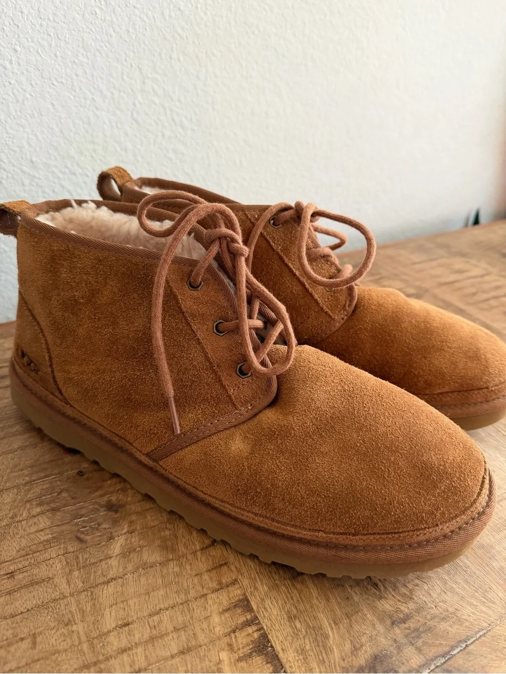 UGG Neumel Chestnut Suede Shearling Lined Chukka Boots Men’s Size 12